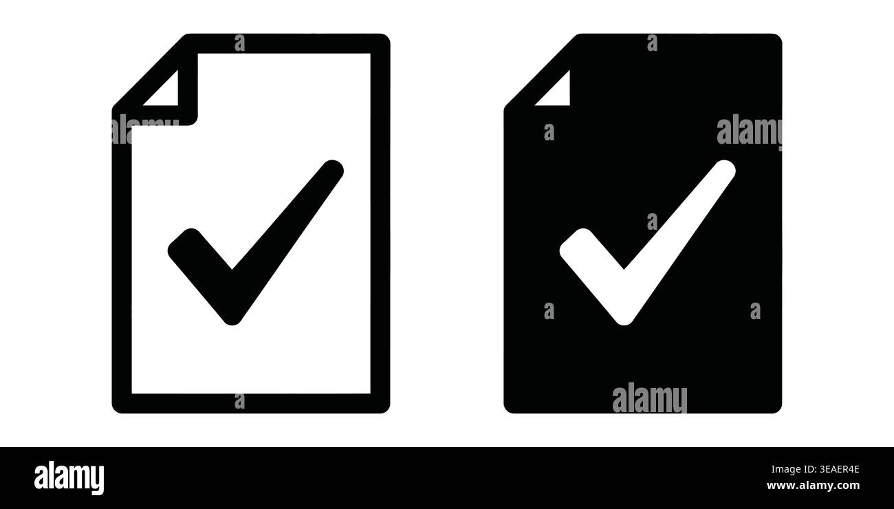 Visual Representation Of Document Approval Or Completion Using Checkmark Icons In Different Styles Vector Checkmark Icons Stock Vector