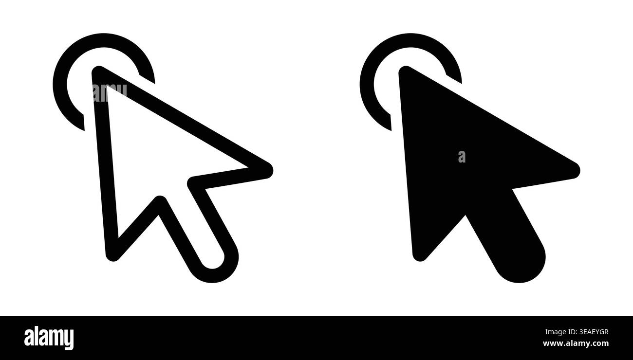 Visual Comparison of Classic Computer Mouse Cursor Designs in Clicking ...
