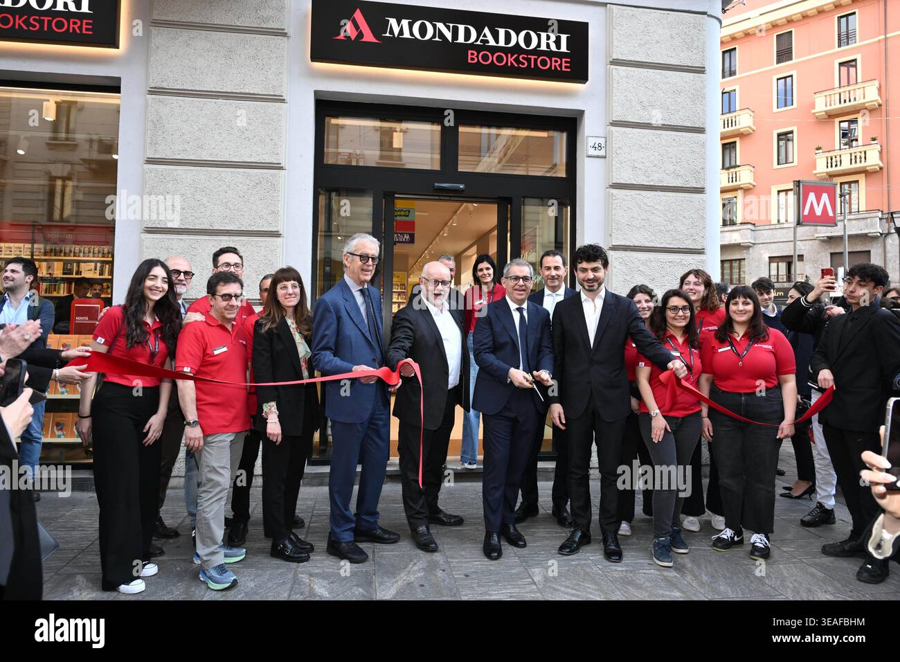 Milan, Italy. 22nd Apr, 2026. Milan, Mondadori Bookstore inauguration ...