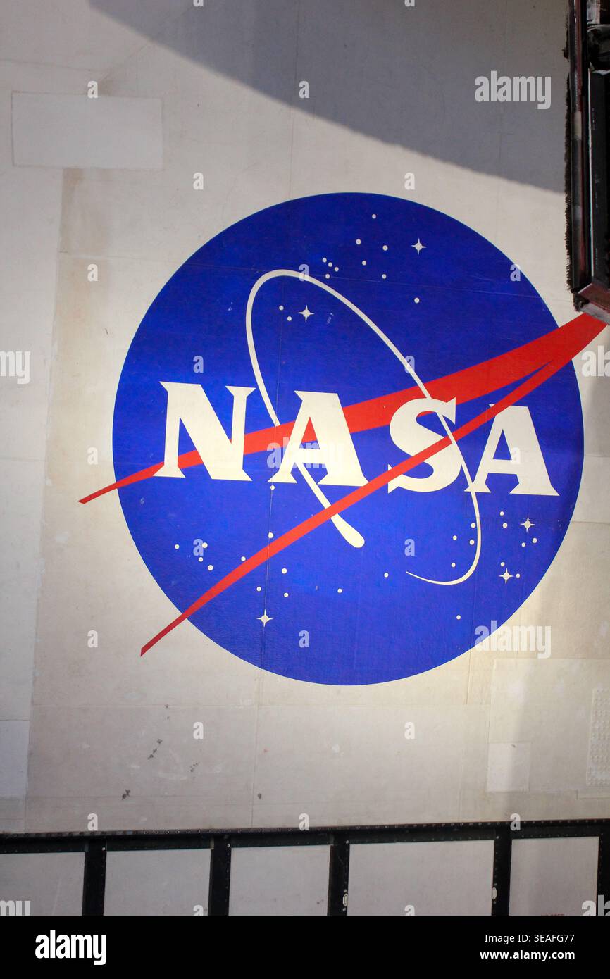 Iconic NASA Meatball Logo Insignia Painted on Building Wall at Kennedy ...