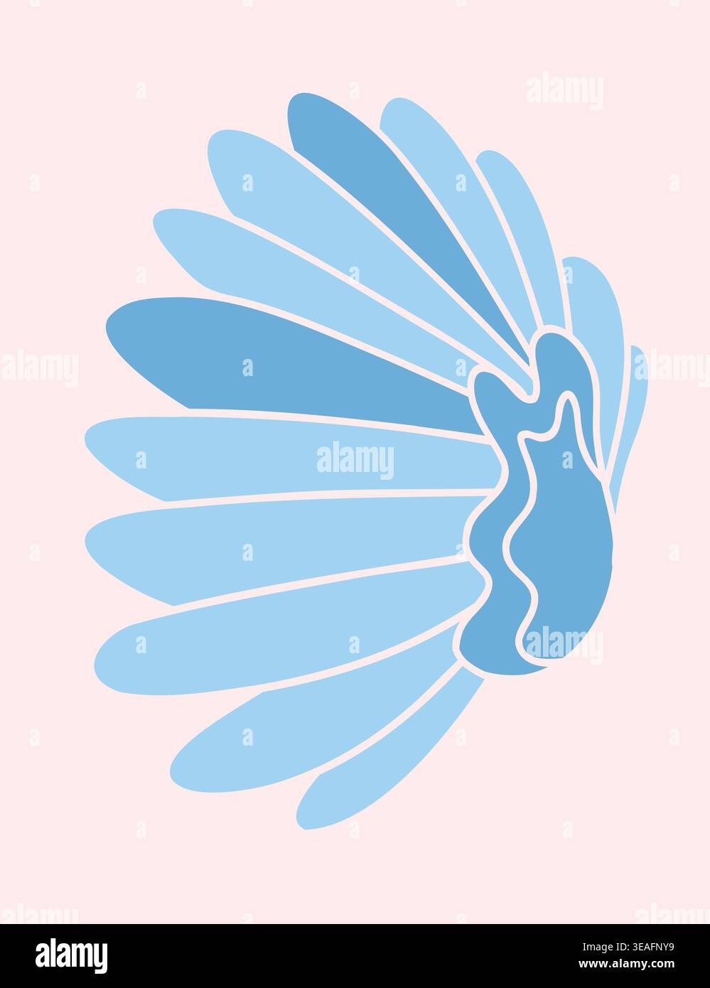 Minimalist Blue Seashell Abstract Shape Vector Stock Vector