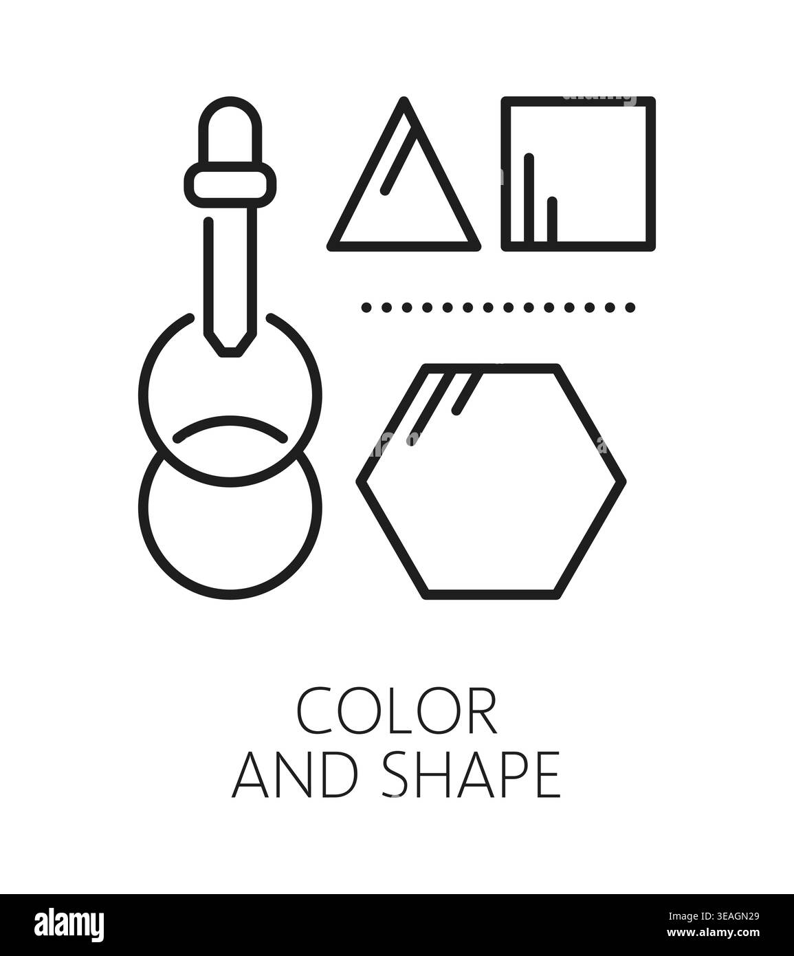 Color and shape perception cognitive ability line icon or symbol. Human ...