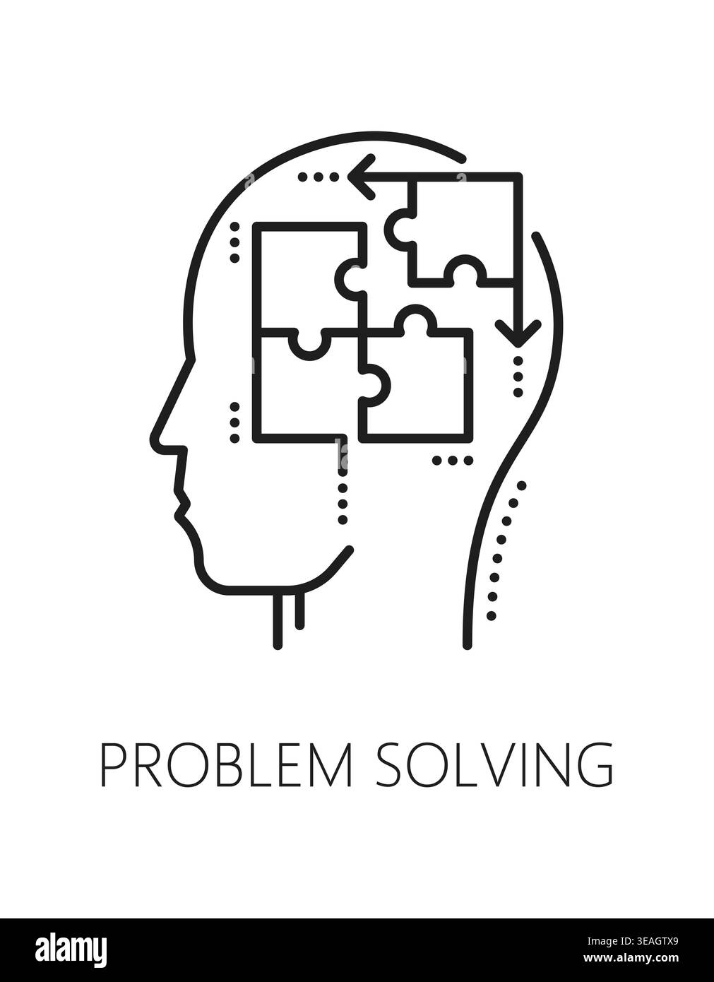 Problem solving mental health, psychology line icon or symbol ...