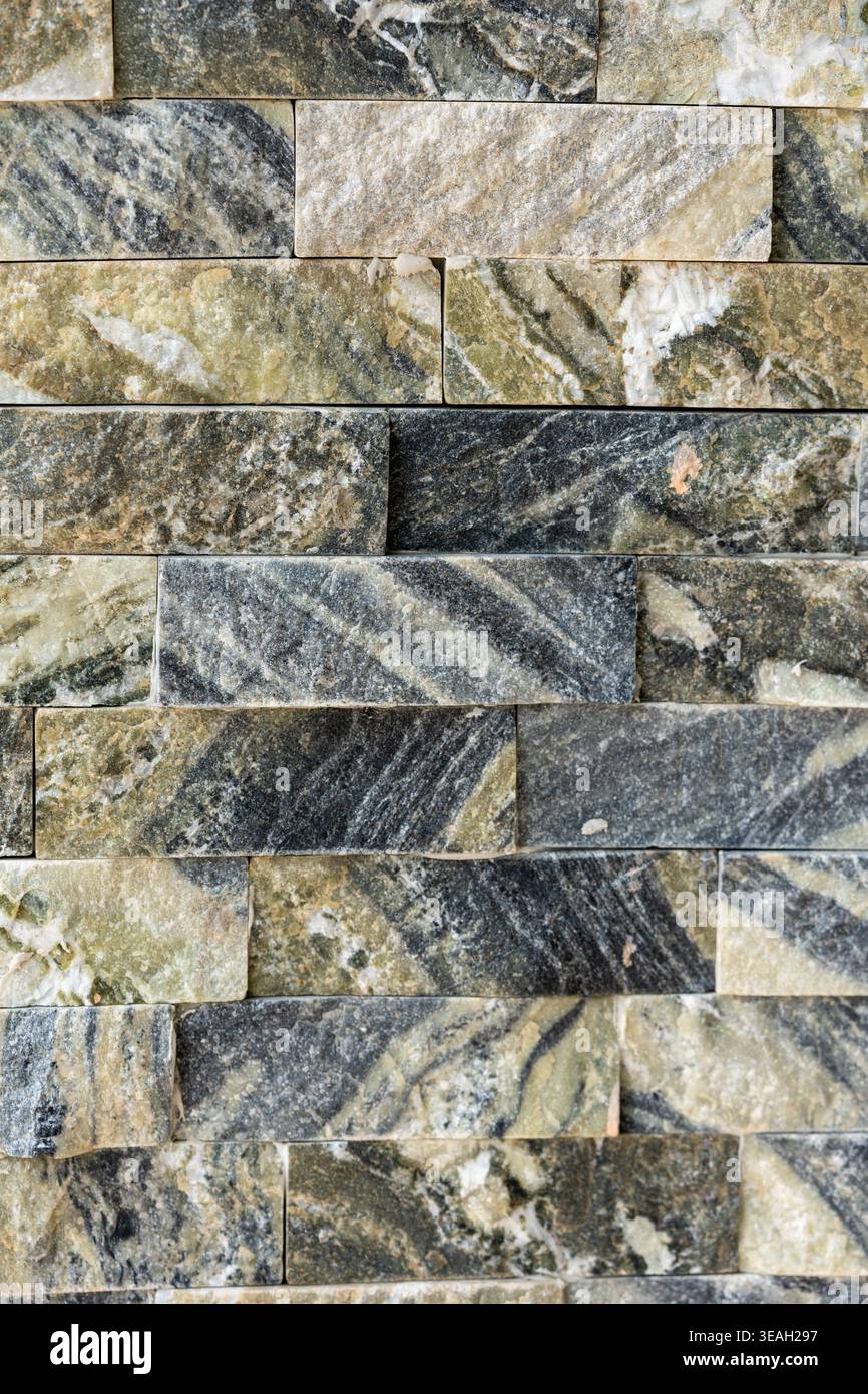 High-End Architectural Background: Rectangular Stone Tiles with Highly Textured Surface Stock Photo