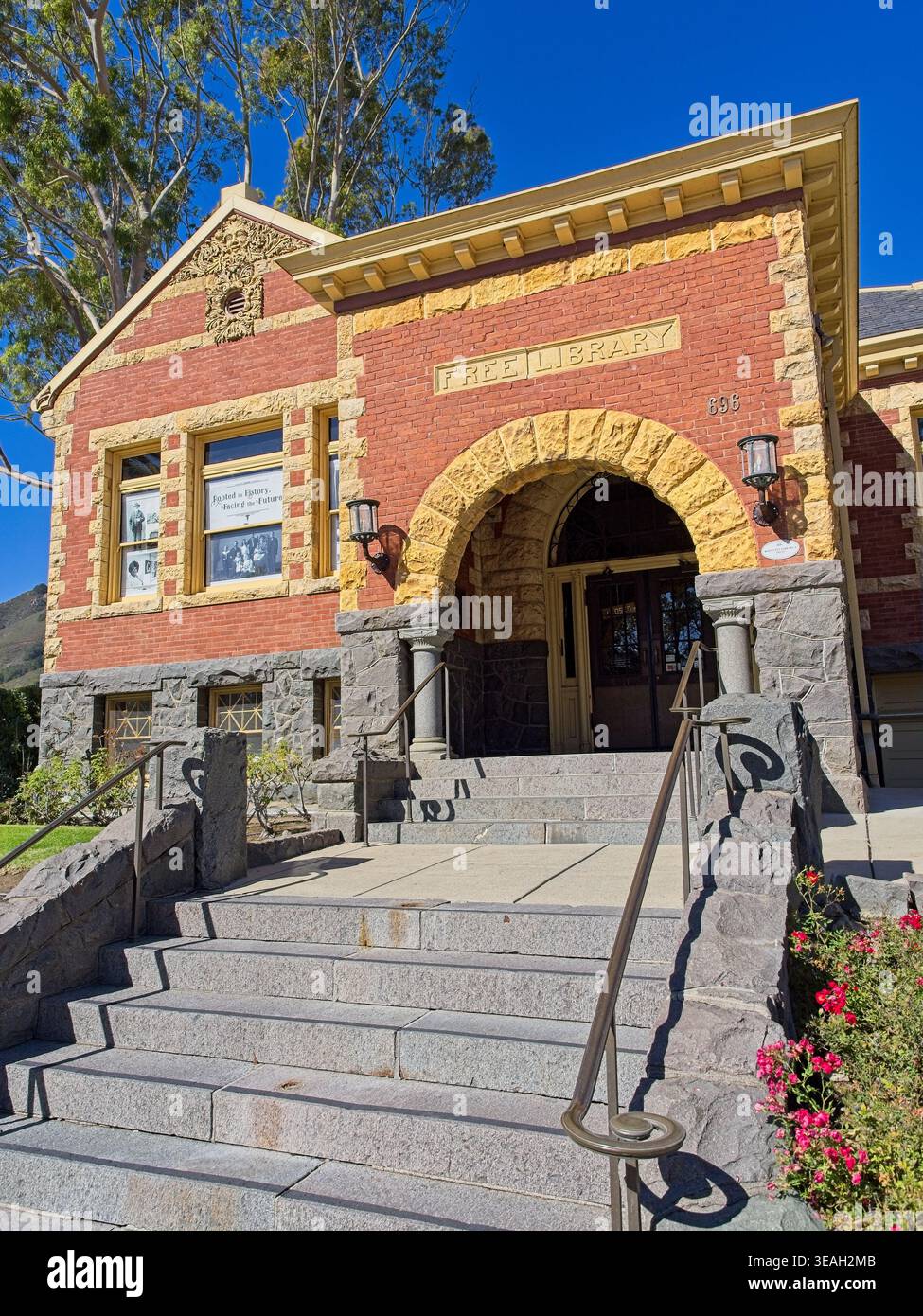 Granite steps leading to 1905 former Carnegie public library, now ...