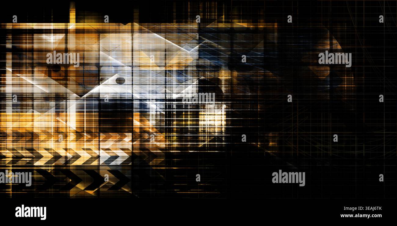 Digital Abstract Grid Design With Information Processing Flow Stock ...