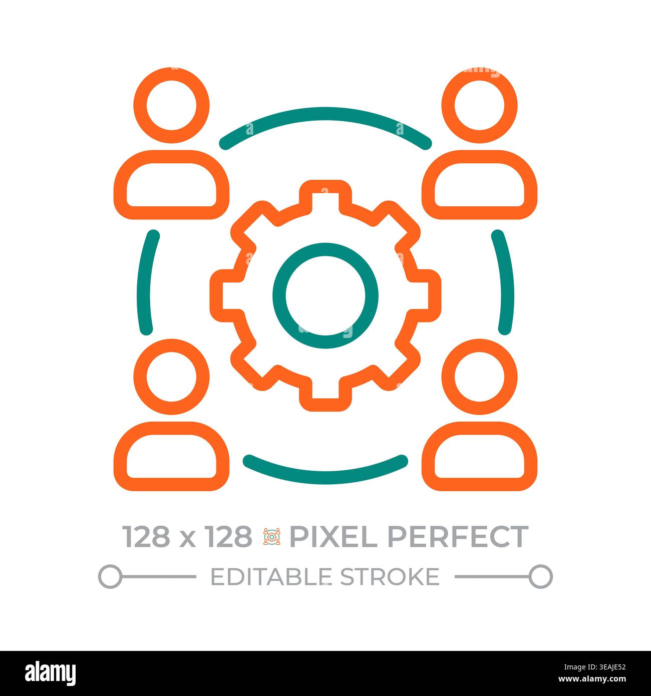 Coordination pixel perfect two color line icon Stock Vector
