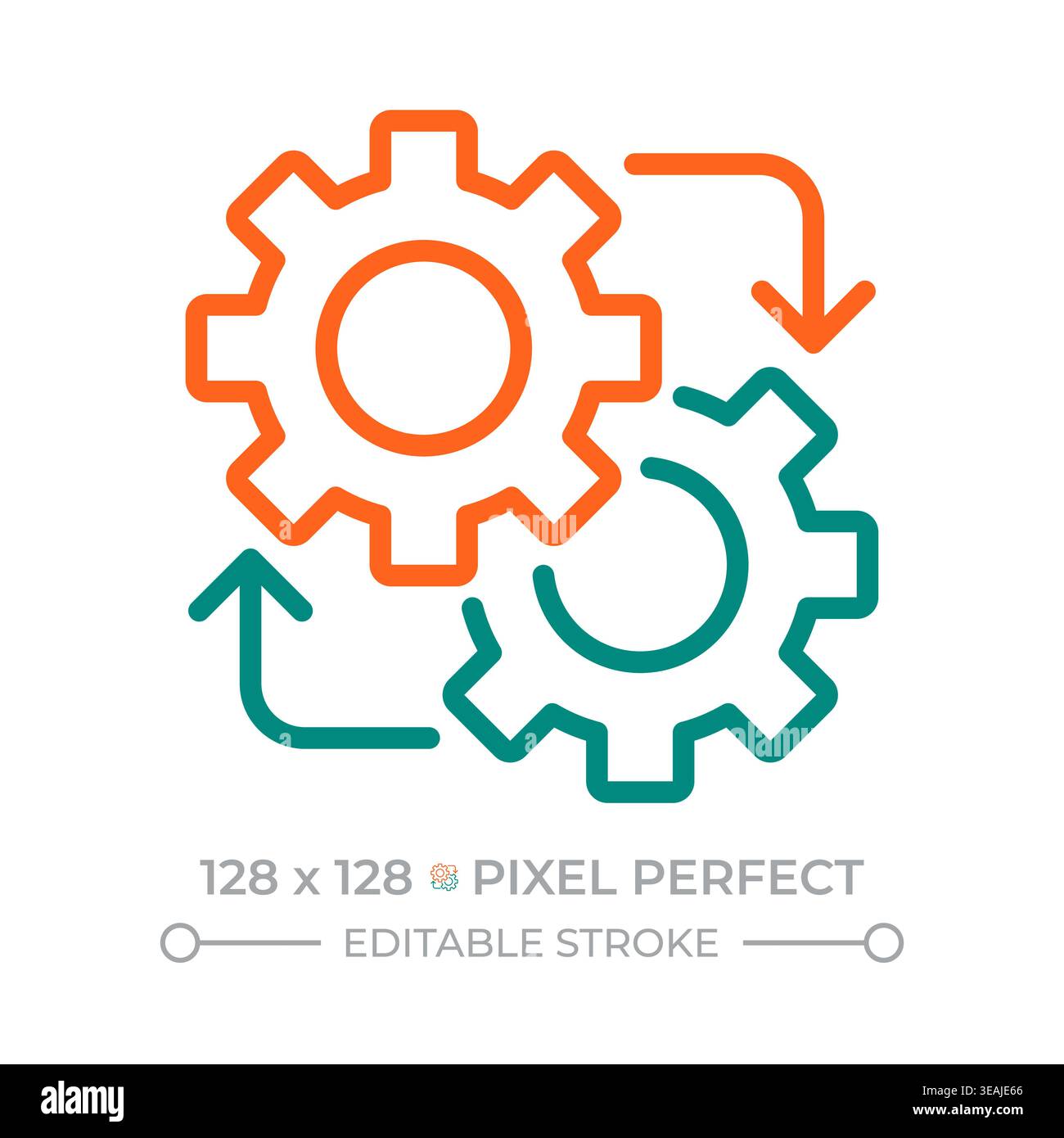 Operation pixel perfect two color line icon Stock Vector