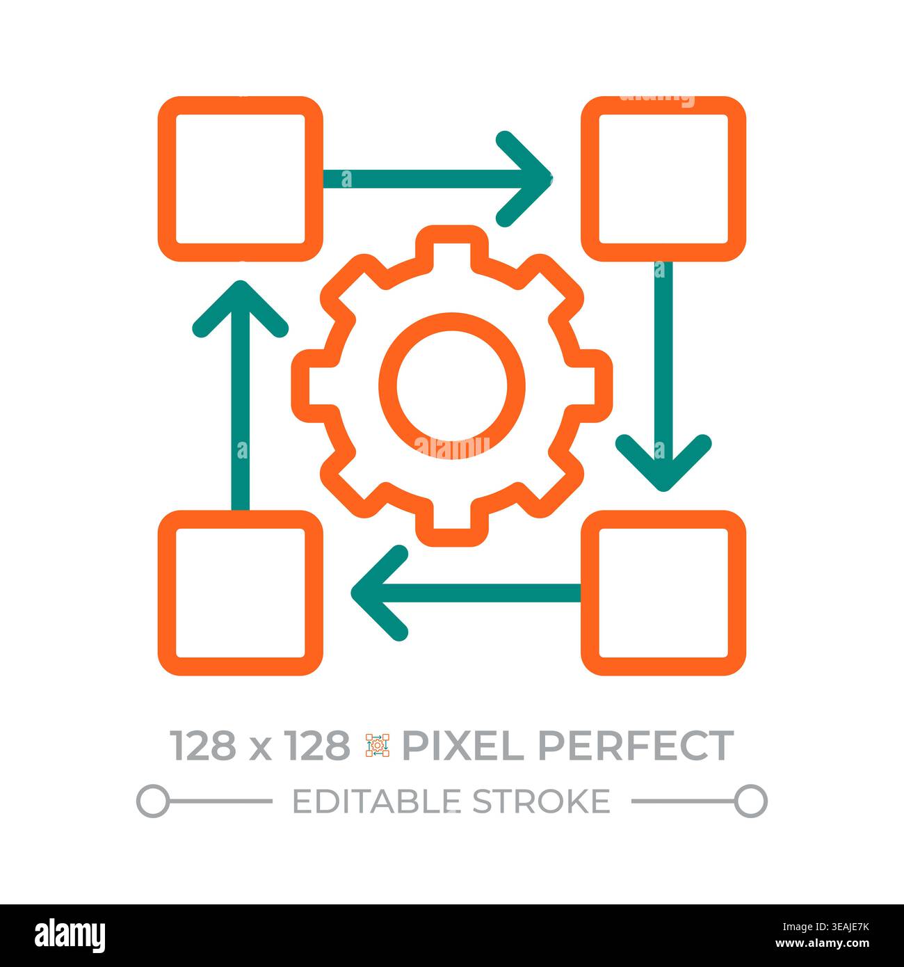 Connect pixel perfect two color line icon Stock Vector