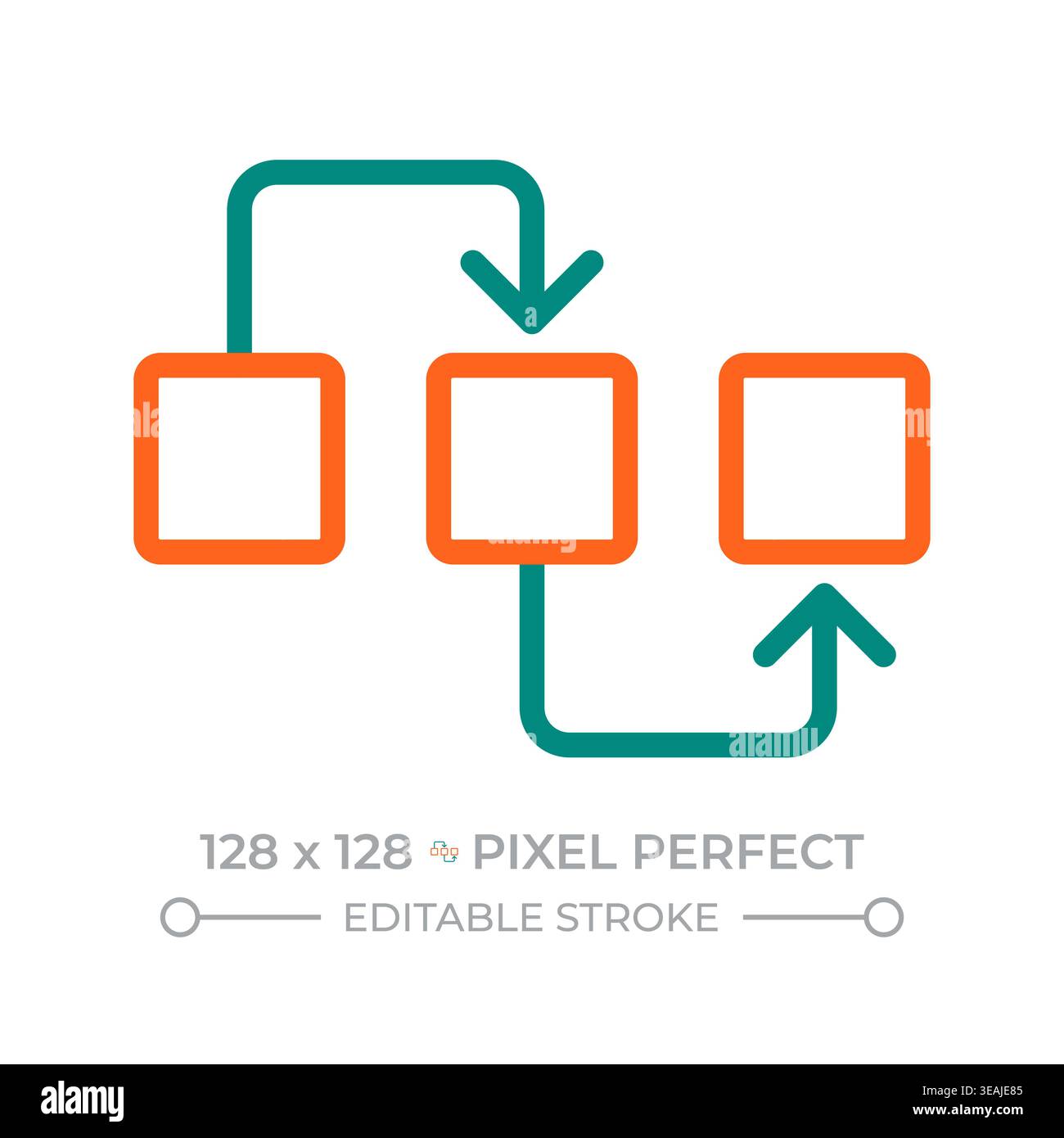 Sequence pixel perfect two color line icon Stock Vector