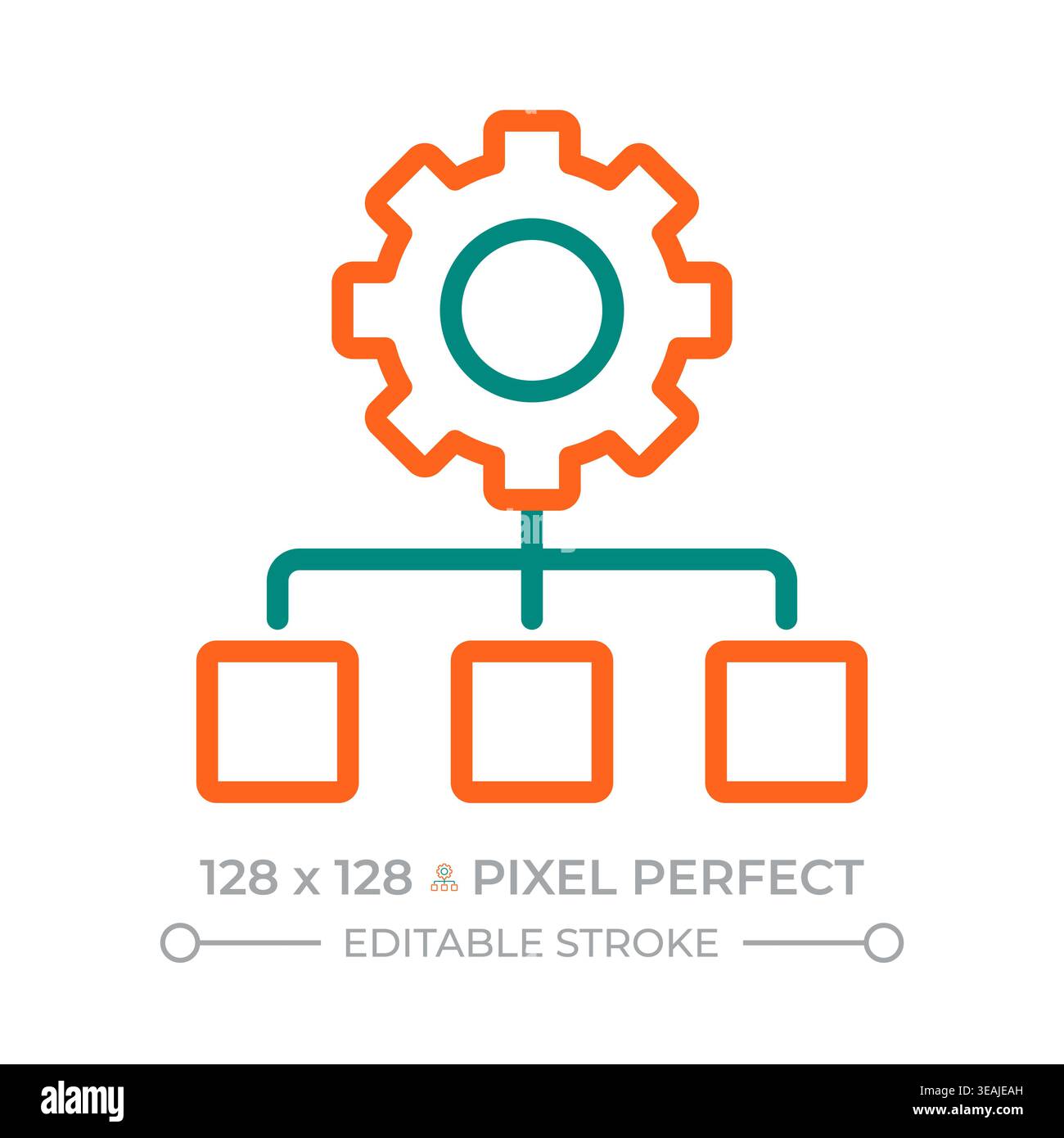 Process structure pixel perfect two color line icon Stock Vector