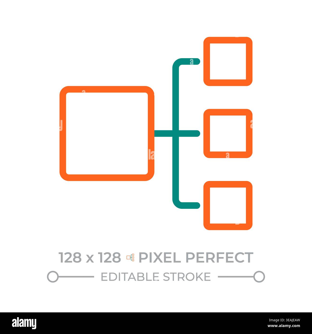 Decision tree pixel perfect two color line icon Stock Vector