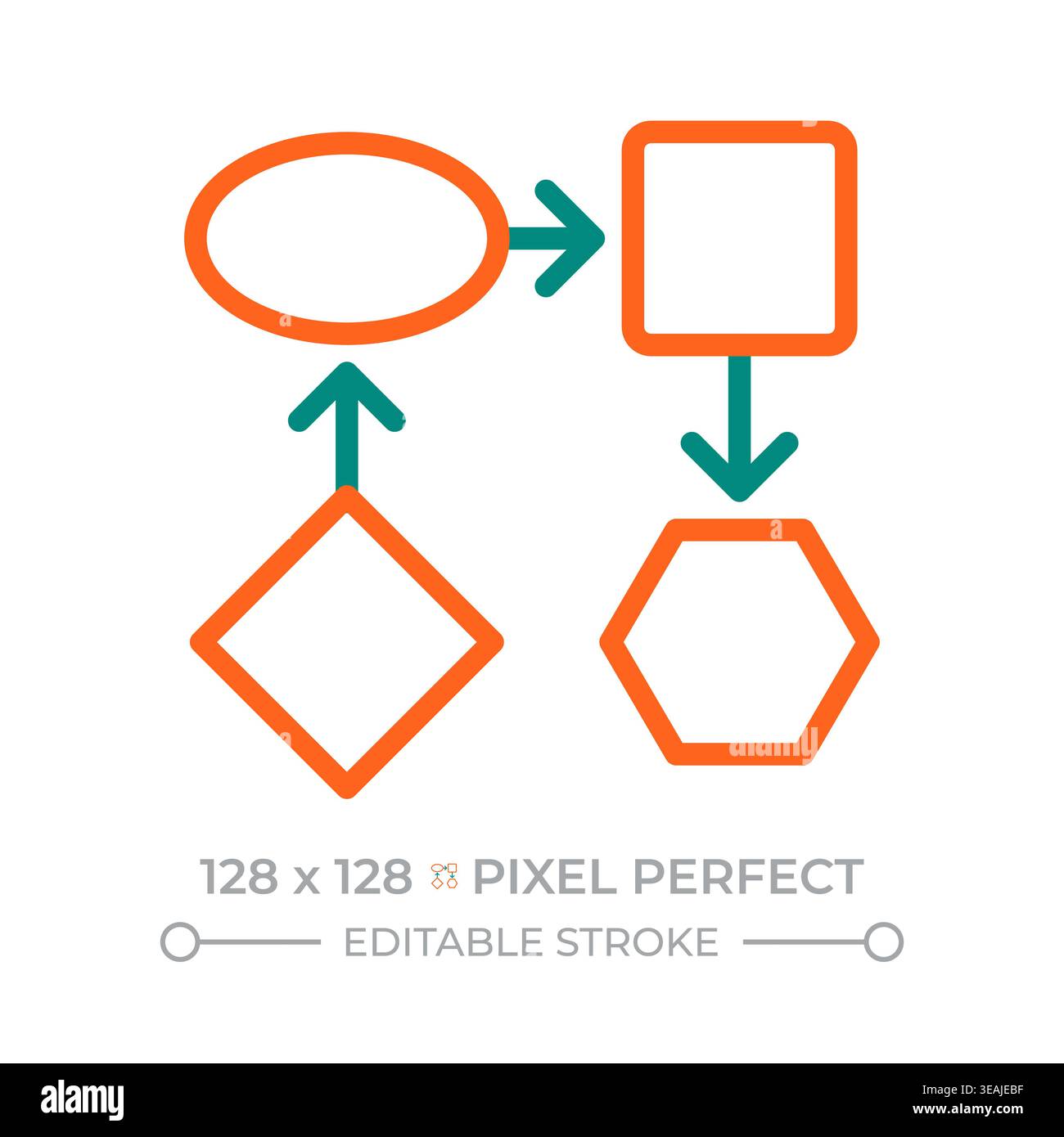 Timeline pixel perfect two color line icon Stock Vector