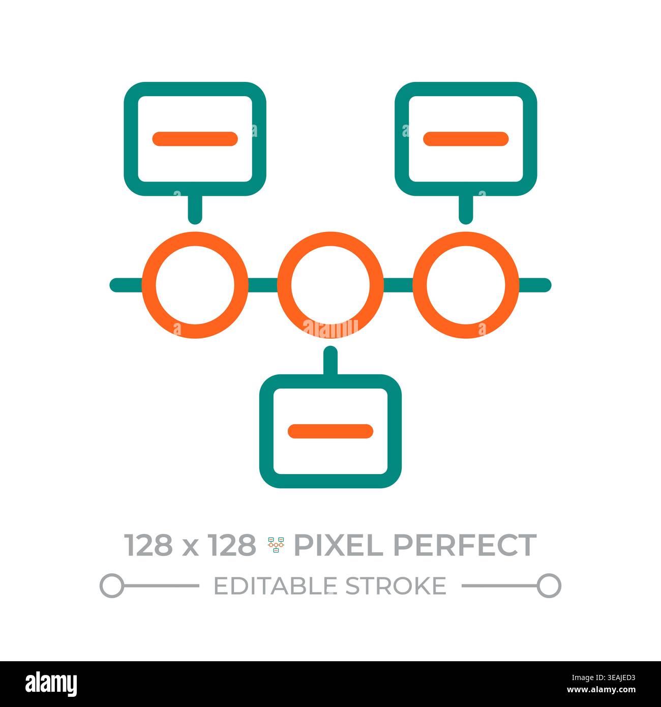 Timeline pixel perfect two color line icon Stock Vector