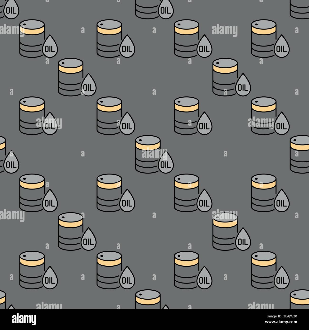 Oil barrel with drop vector concept colored seamless pattern Stock Vector