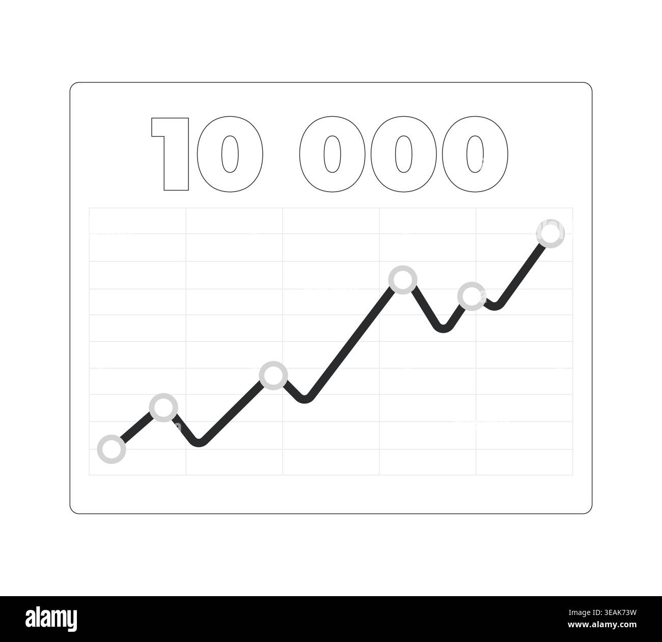 Upward trend line graph modern line style data visualization element Stock Vector