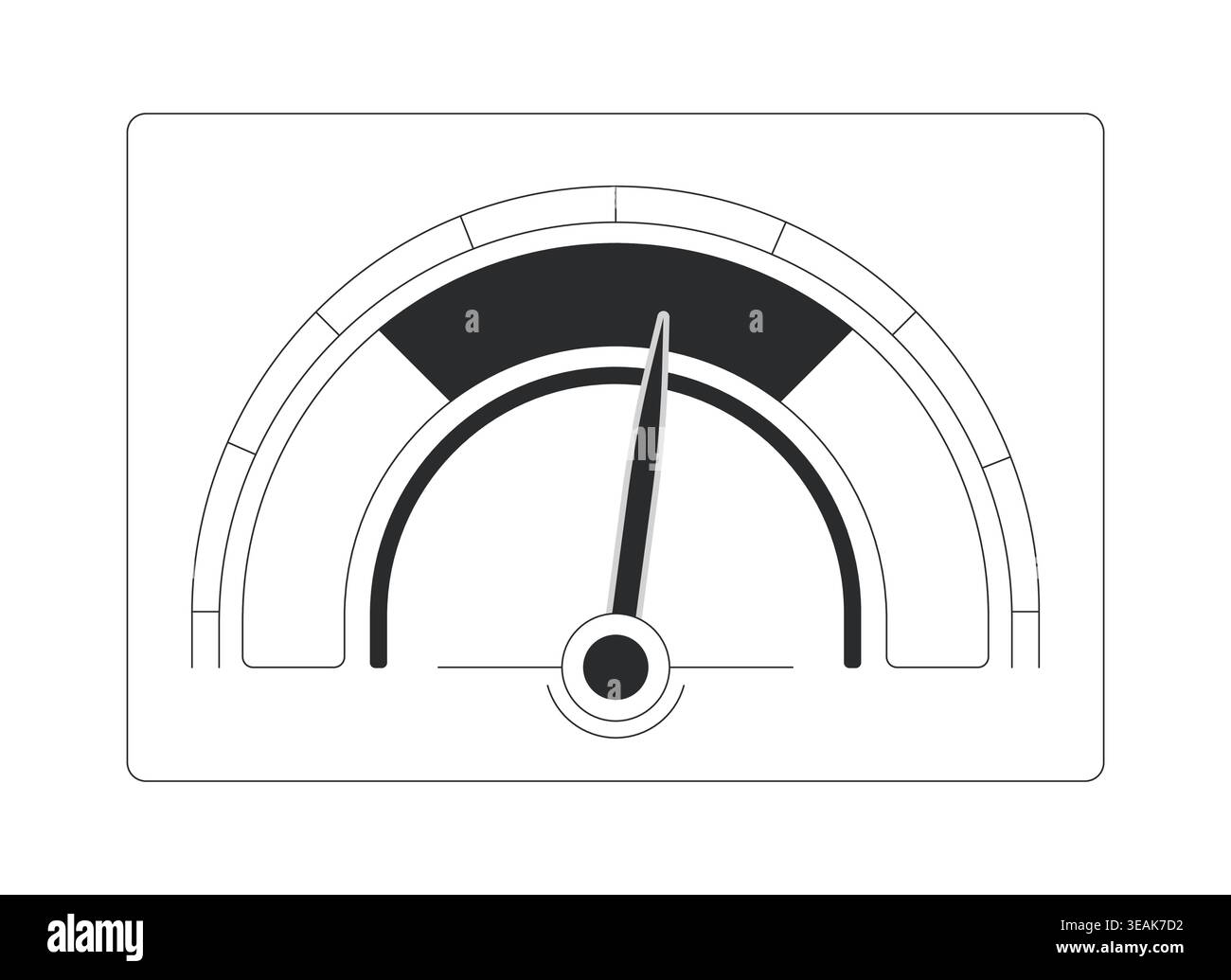 Semi circular gauge meter modern line style data visualization element Stock Vector