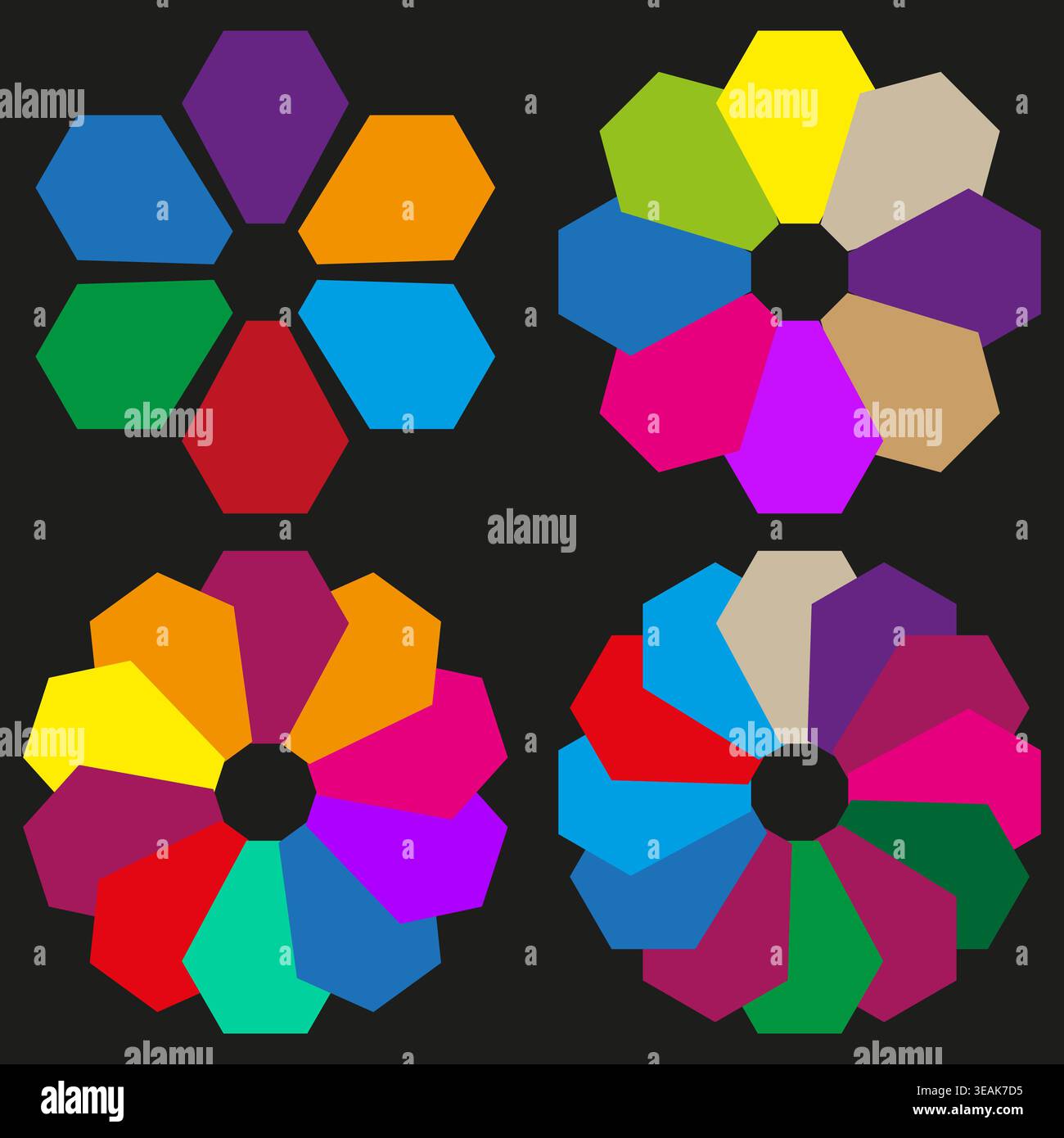 Visualize Images Vector Colorful hexagonal infographic diagrams collection vector. Circular ...