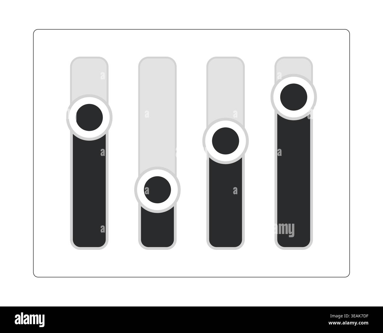 Vertical slider controls modern line style data visualization element Stock Vector