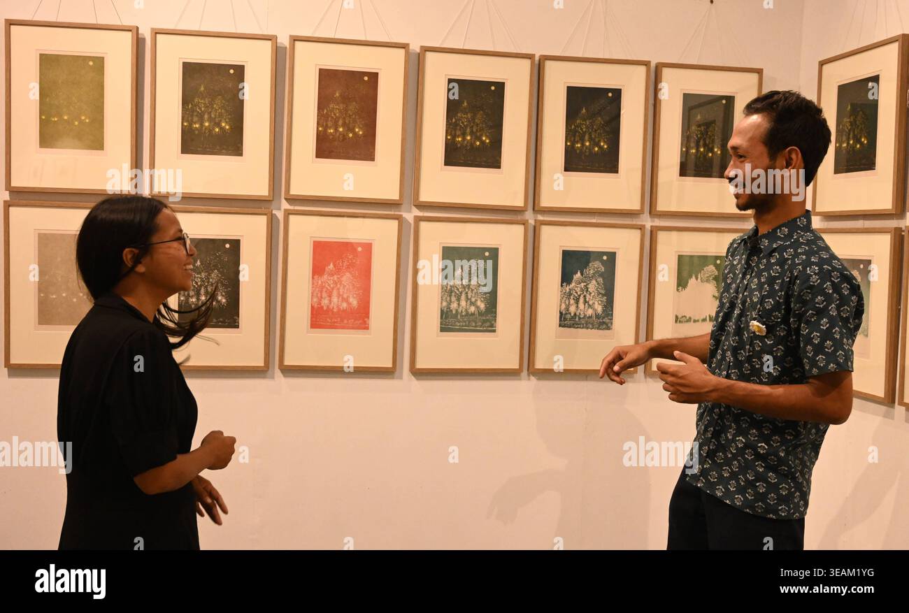 India Visual NEW DELHI, INDIA - APRIL 22: Indian visual artist and printmaker Raja ...