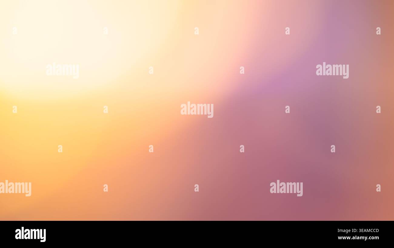 Soft abstract gradient background with warm yellow peach and lilac pastel tones Stock Photo