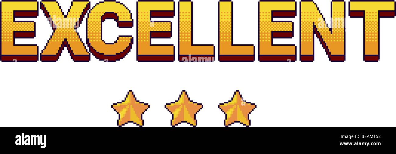Excellent rating three stars icon Stock Vector