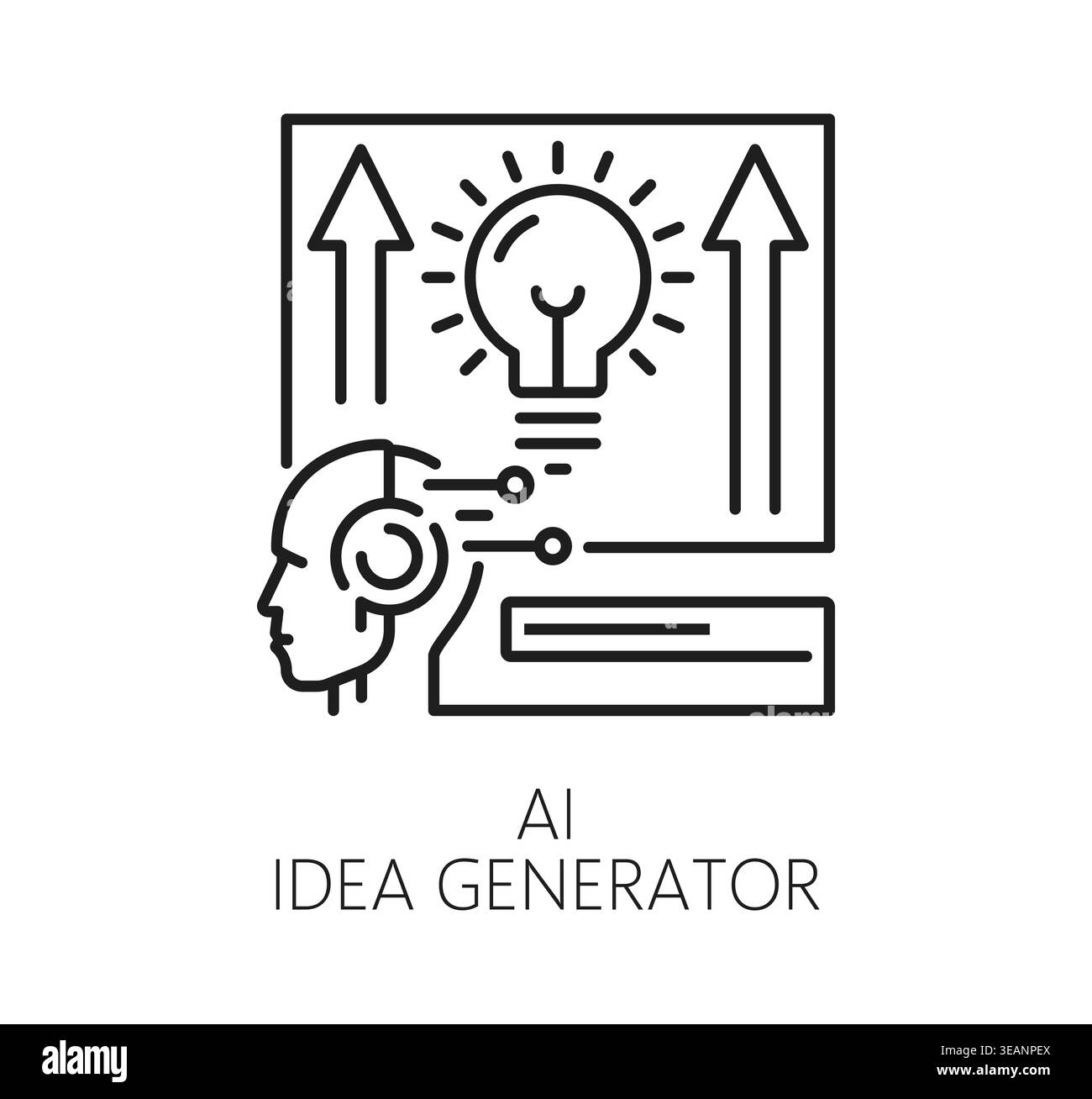 AI artificial intelligence technology icon of idea generator by chatbot ...