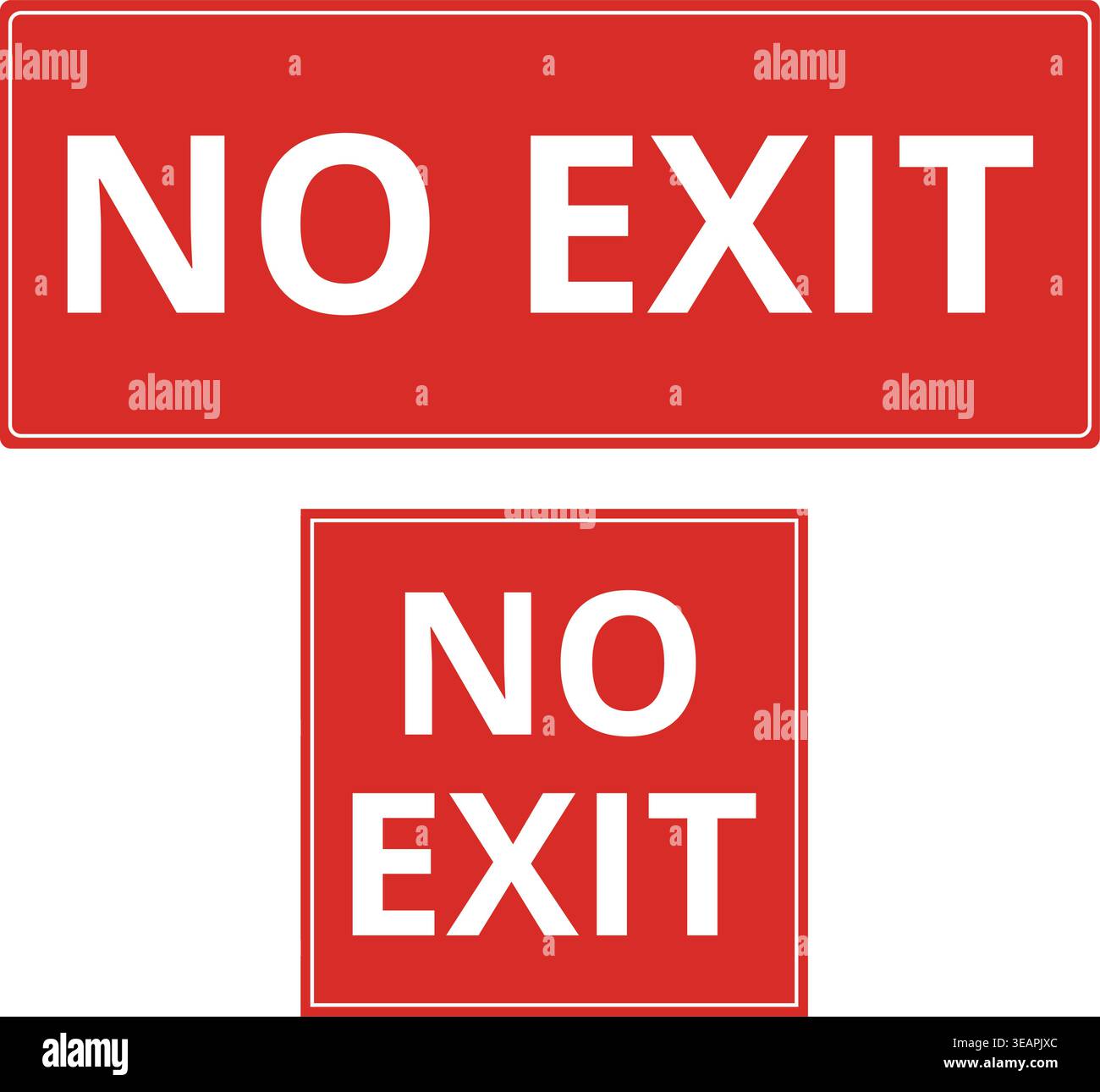 No exit red sign isolated on a white background Stock Vector