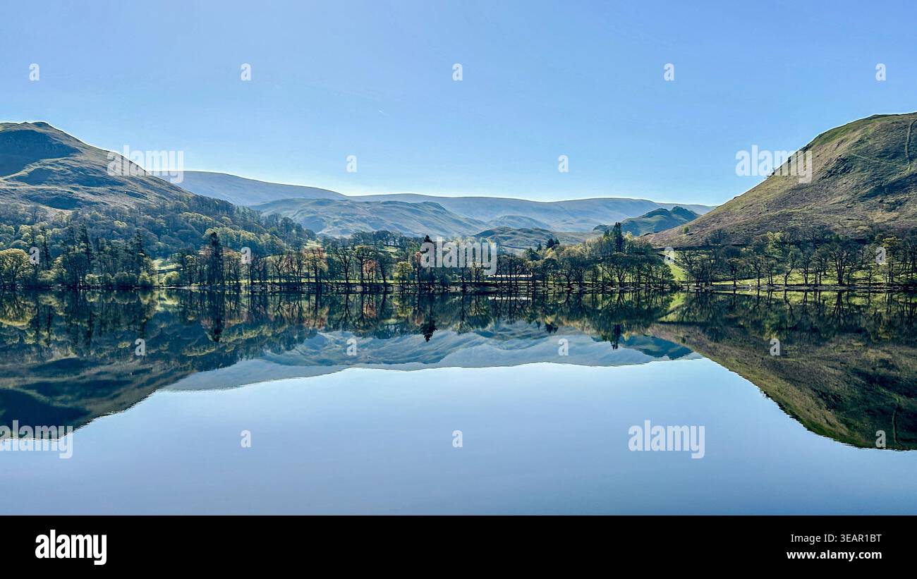 Grasmere Lake, located in the Lake District National Park in Cumbria, England. Stock Photo