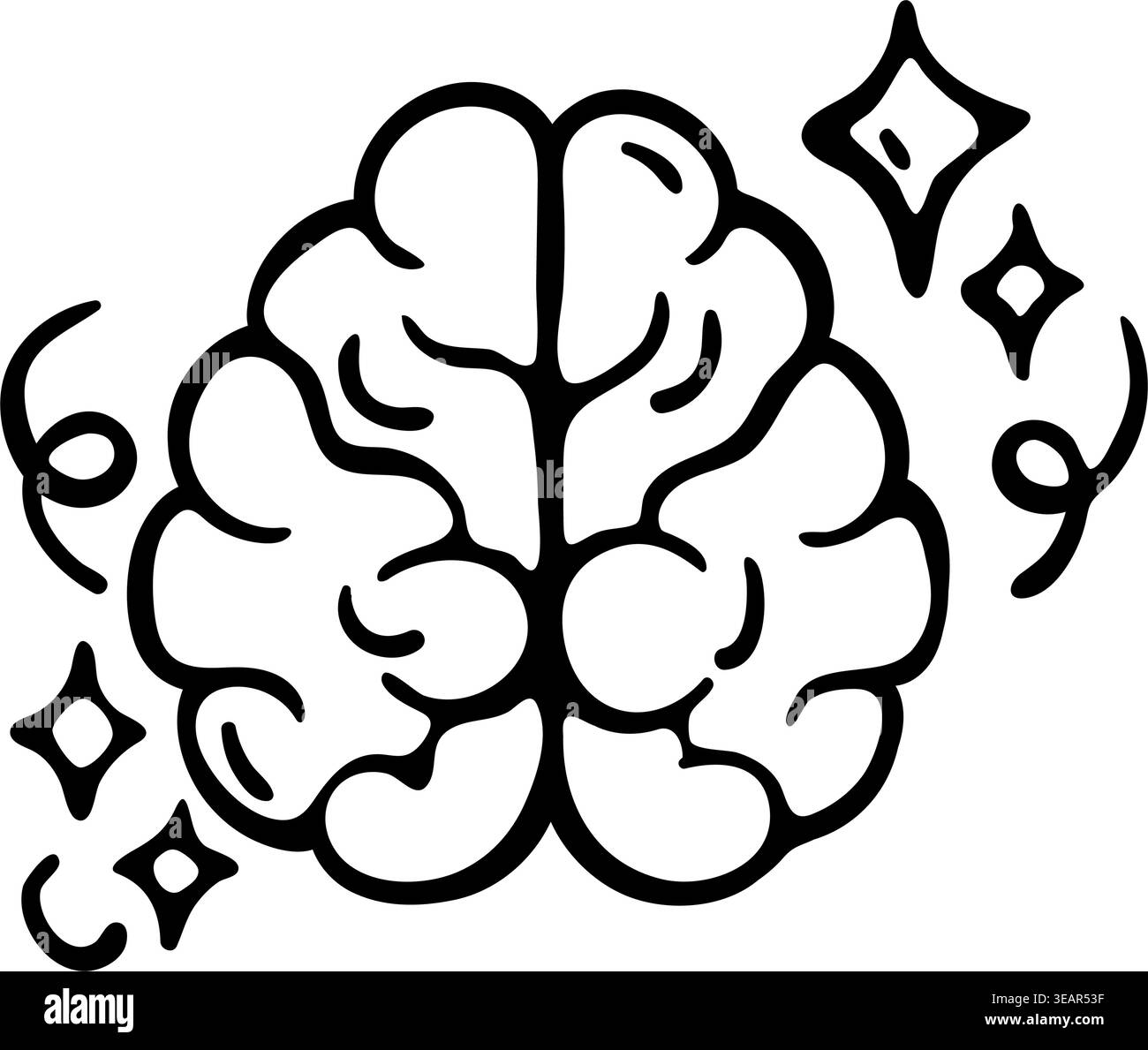 Ai brain processing data Black and White Stock Photos & Images - Alamy