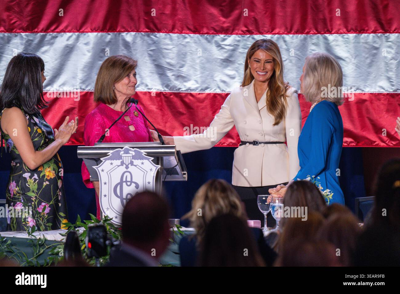 Second Lady Usha Vance, Robin Allen, Director of The Congressional Club ...