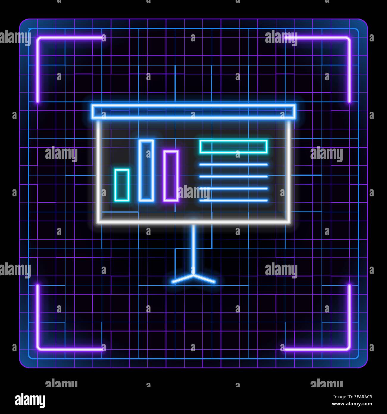 Presentation board illustration icon. Stock Vector