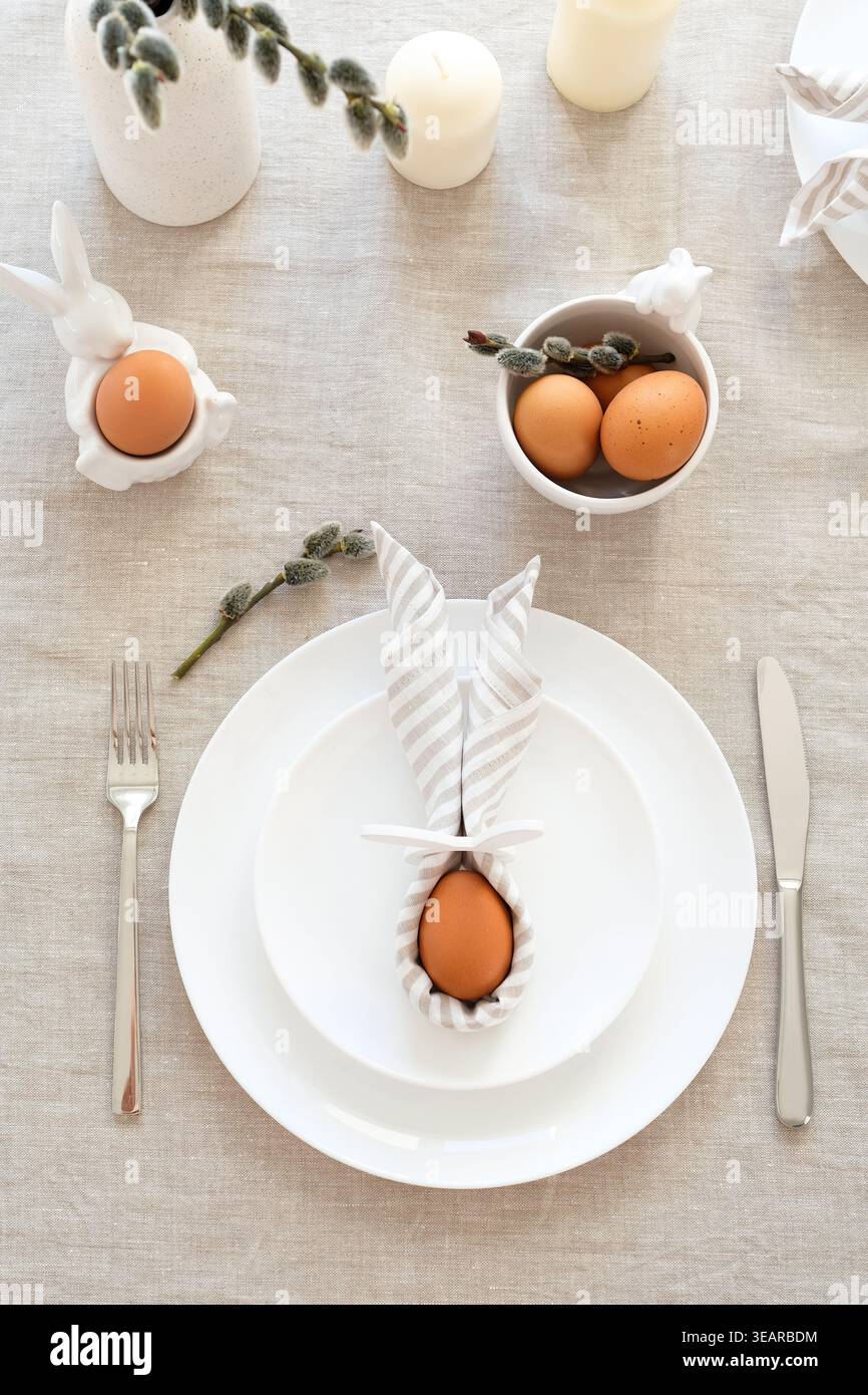 table cover, boiled egg, easter breakfast, table covers, boiled, boiled eggs, easter breakfasts Stock Photo