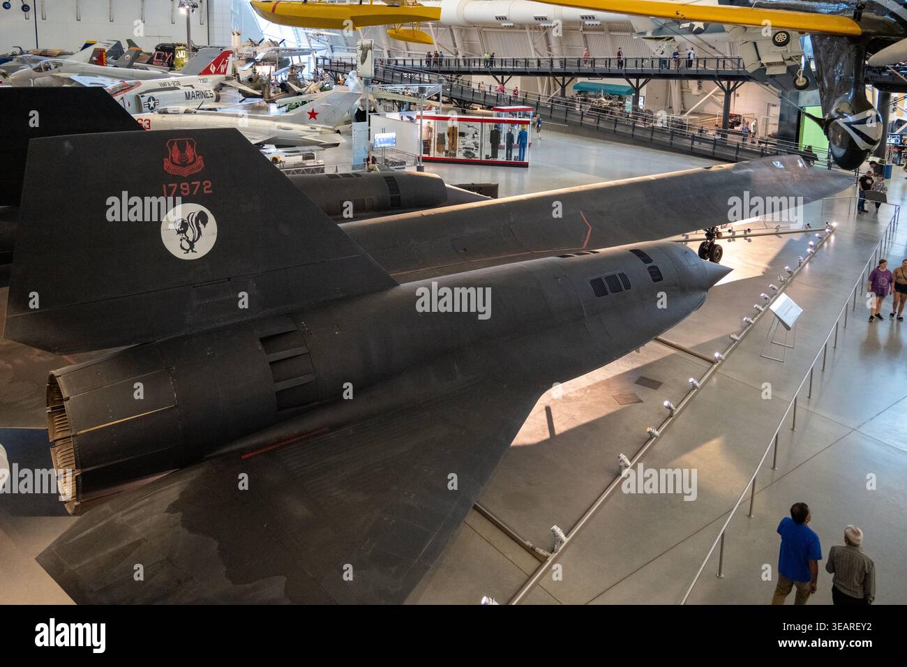 Chantilly, VA - 06 June 24: Rear view of the SR-71 Blackbird reconnaissance aircraft displayed inside the Steven F. Udvar-Hazy Center in Chantilly, Vi Stock Photo