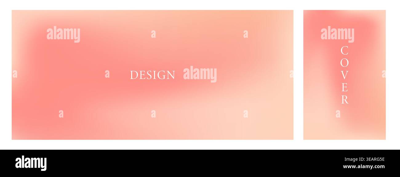 Set of Modern Gradient Backgrounds with Peach Pink Mesh. Apricot background with Soft Blur for posters, flyers, or business cards. Pastel Vector Stock Vector