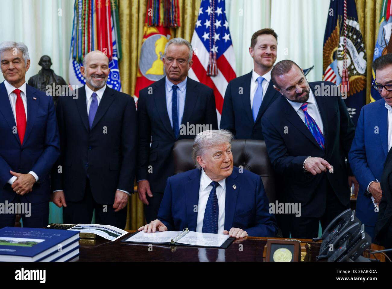 US President Donald Trump delivers remarks during a Health Care