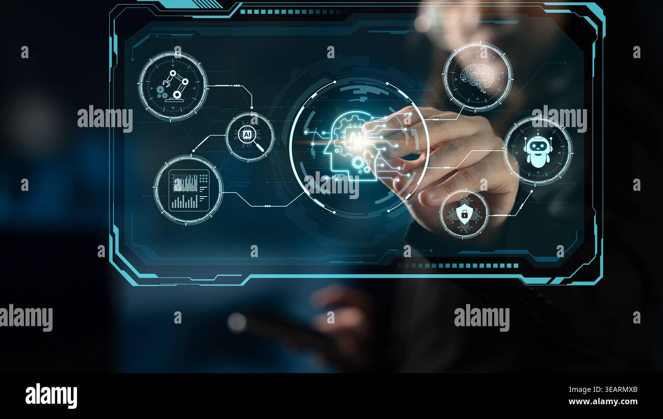 Smart AI command center concept for monitoring industry system ...