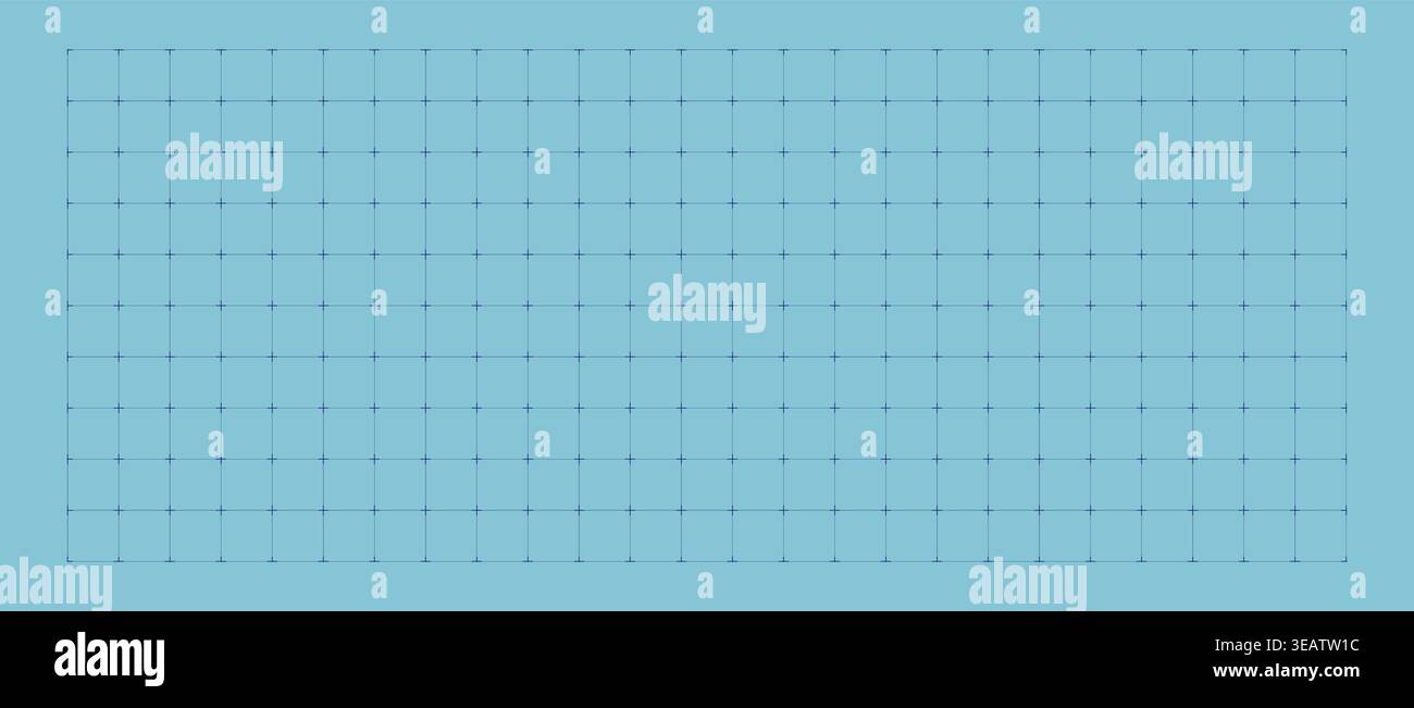 Technical drawing sheet Line Cross matrix geometry, margin layout blueprint style. Node spacing structure for planning pages diagrams UI wireframes education notebooks digital technology visuals. Stock Vector