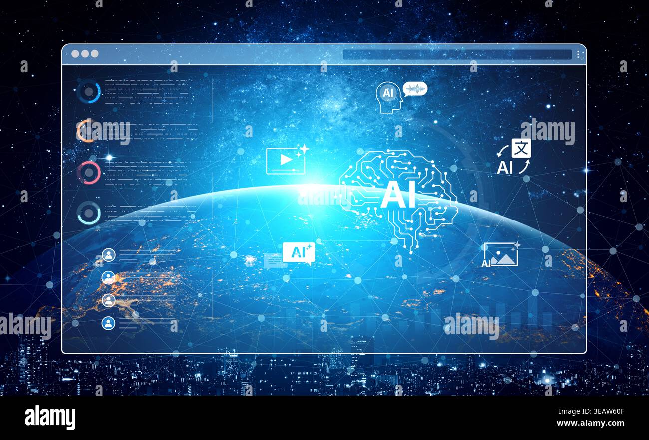 A generative AI dashboard for creating diverse multimedia content. The platform's digital brain can generate images, video, speech, and text, as well Stock Photo