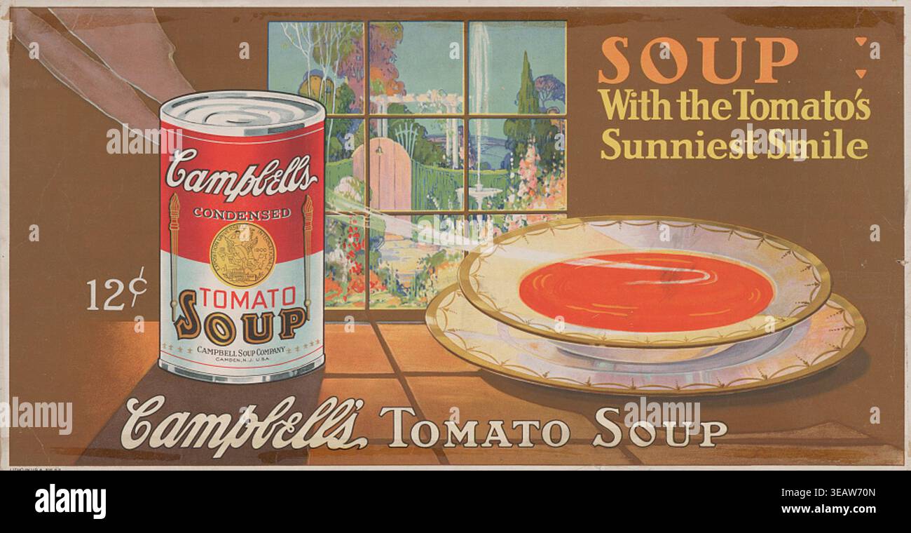 Vintage campbell's soup advertisement hi-res stock photography and