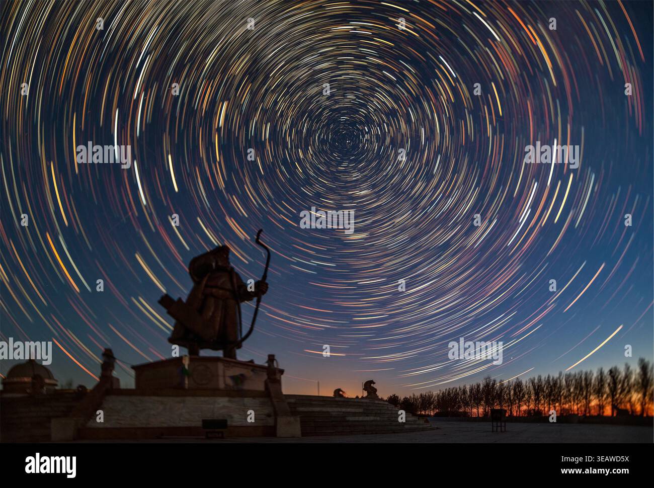 The Milky Way arches over Amuta Tourism Resort in Dorbod Mongolian ...