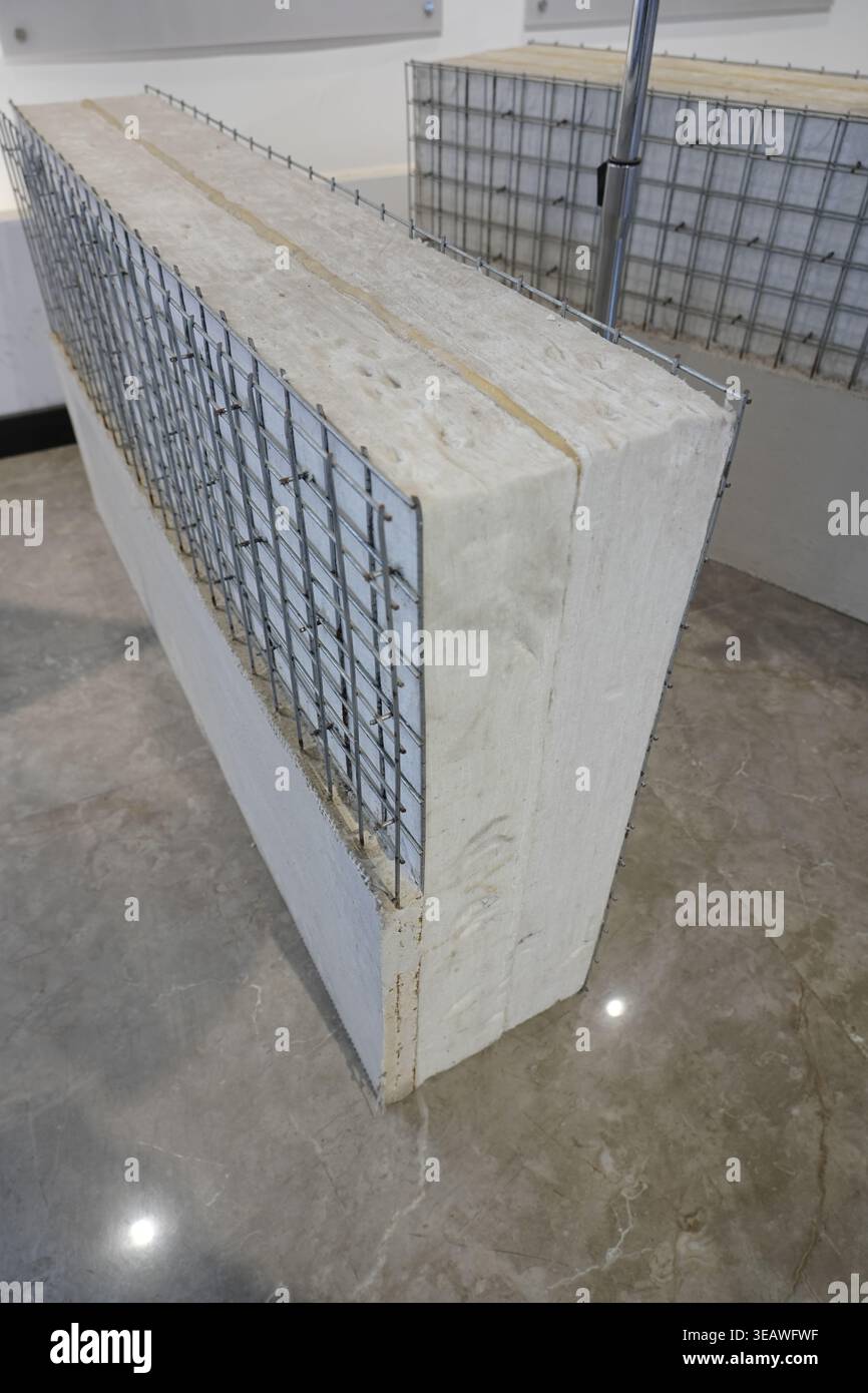 Lightweight partition boards neatly stacked in the building material ...
