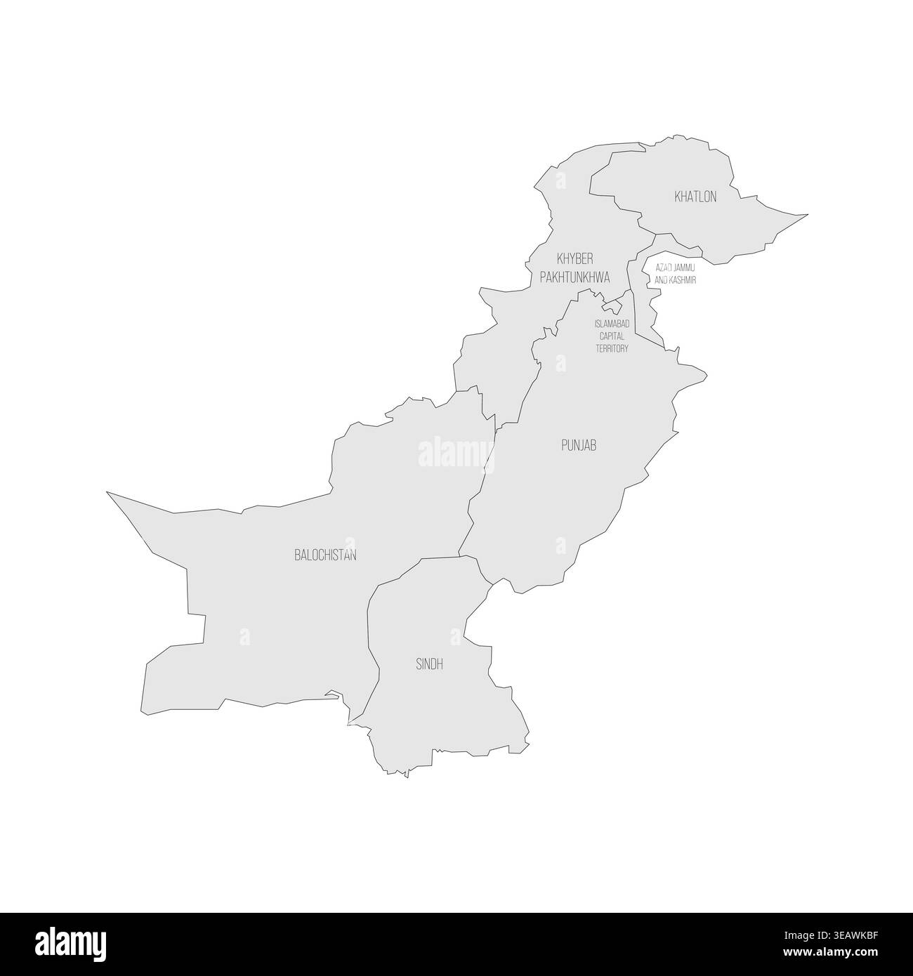 Pakistan Internal Map Pakistan political map of administrative divisions - provinces and ...