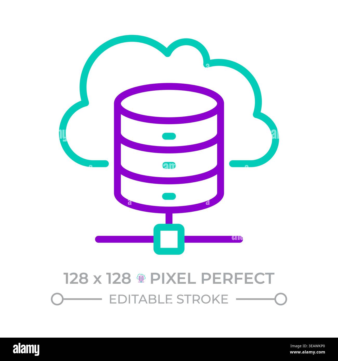 Cloud storage two color line icon Stock Vector