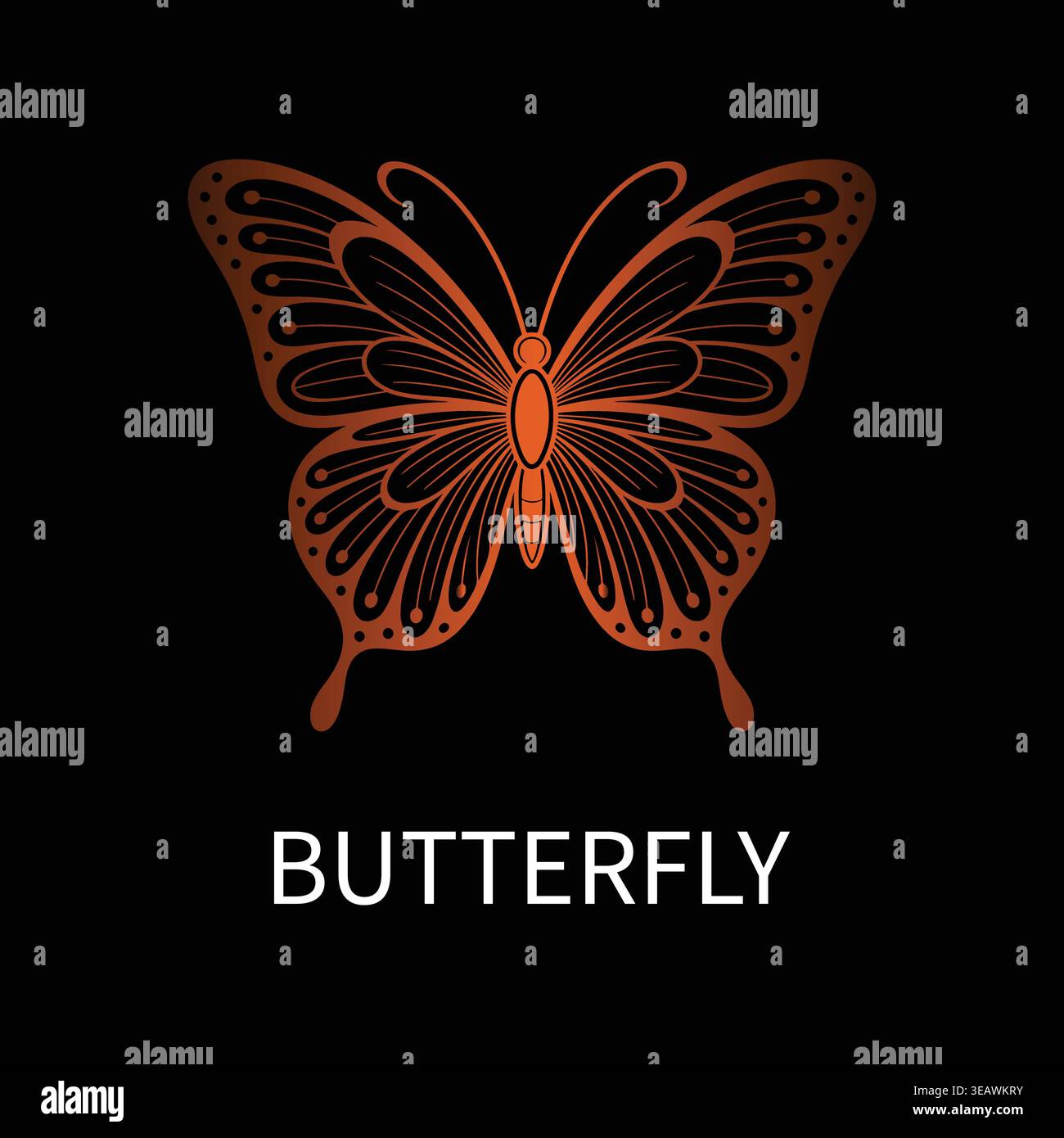 Colorful Butterfly Vector Gradient Editable Insect Elegant Modern Illustration Stock Vector