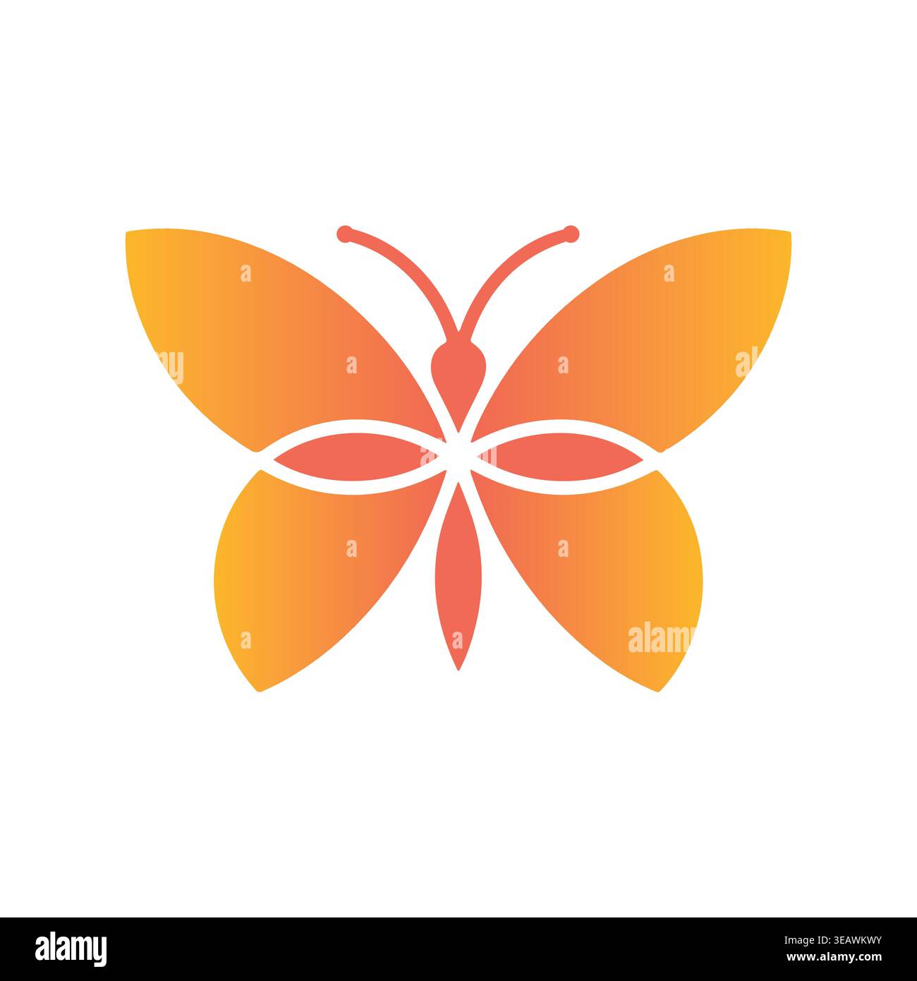 Colorful Butterfly Vector Gradient Editable Insect Elegant Modern Illustration Stock Vector