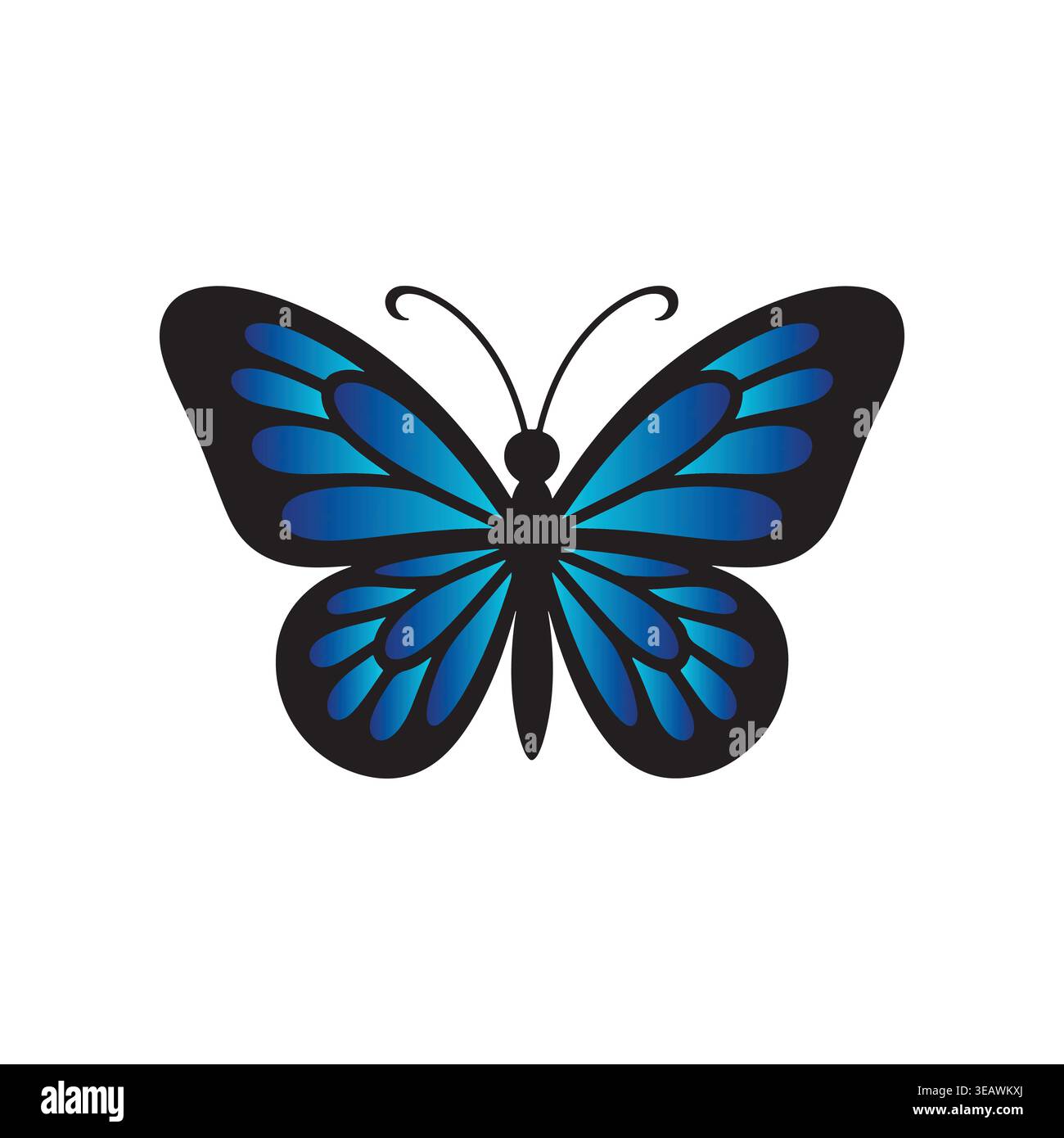 Colorful Butterfly Vector Gradient Editable Insect Elegant Modern Illustration Stock Vector