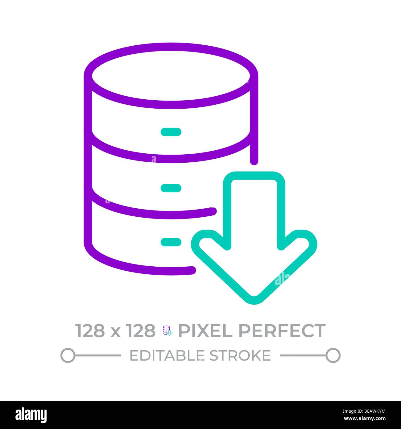 Database operations two color line icon Stock Vector