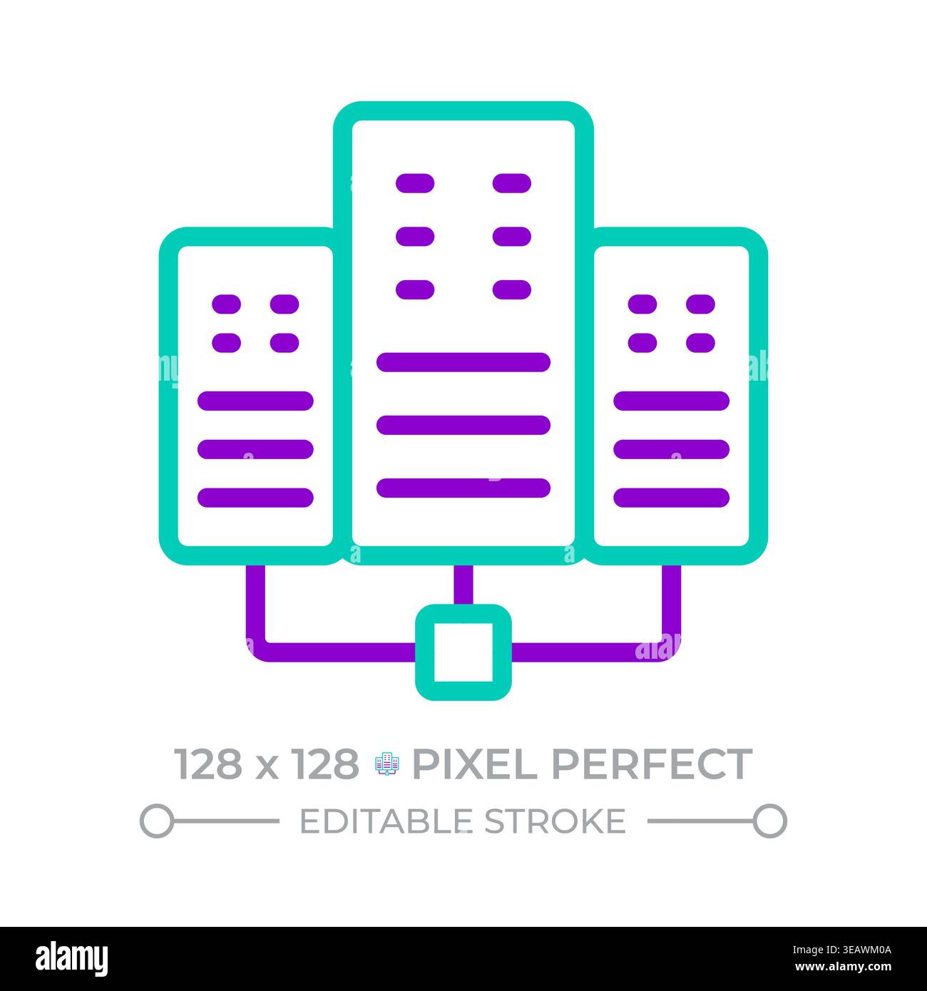 Data center two color line icon Stock Vector