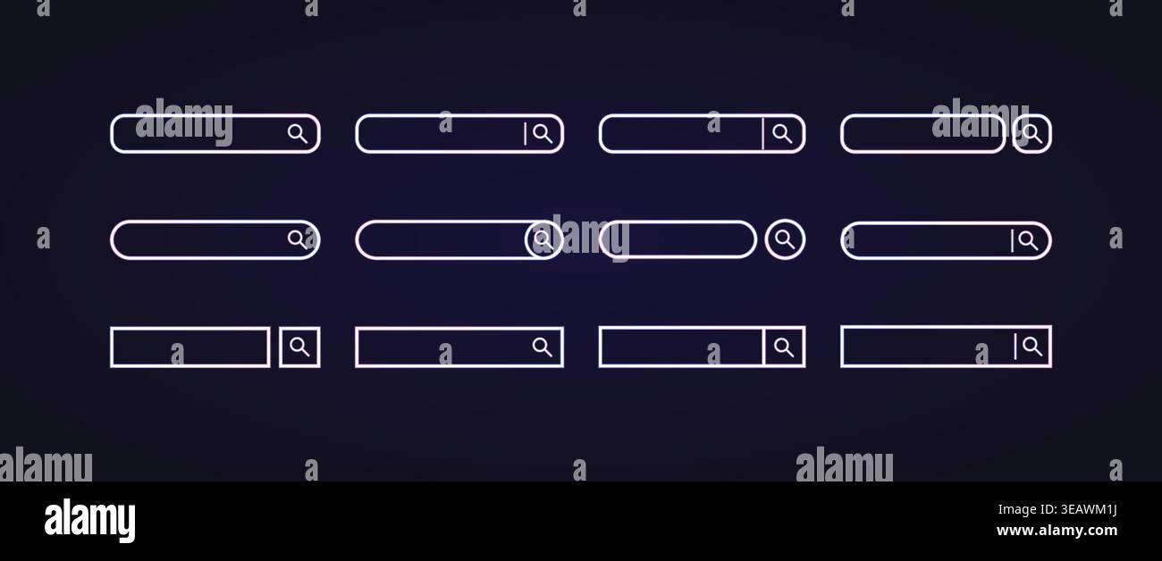 Address Search Bar UI Web App Browser Interface Design Stock Vector